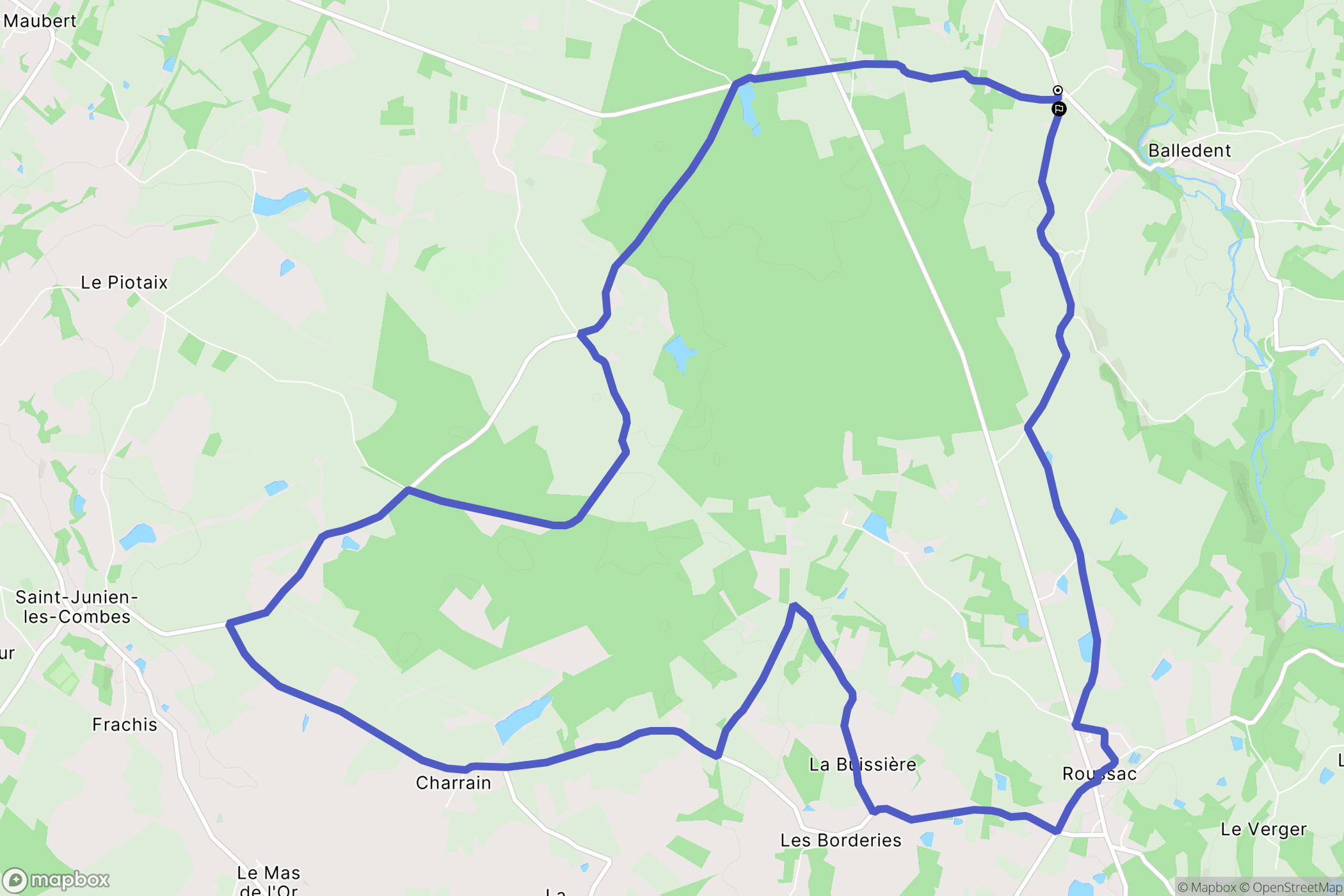 Balledent : carte du parcours de randonnée - France