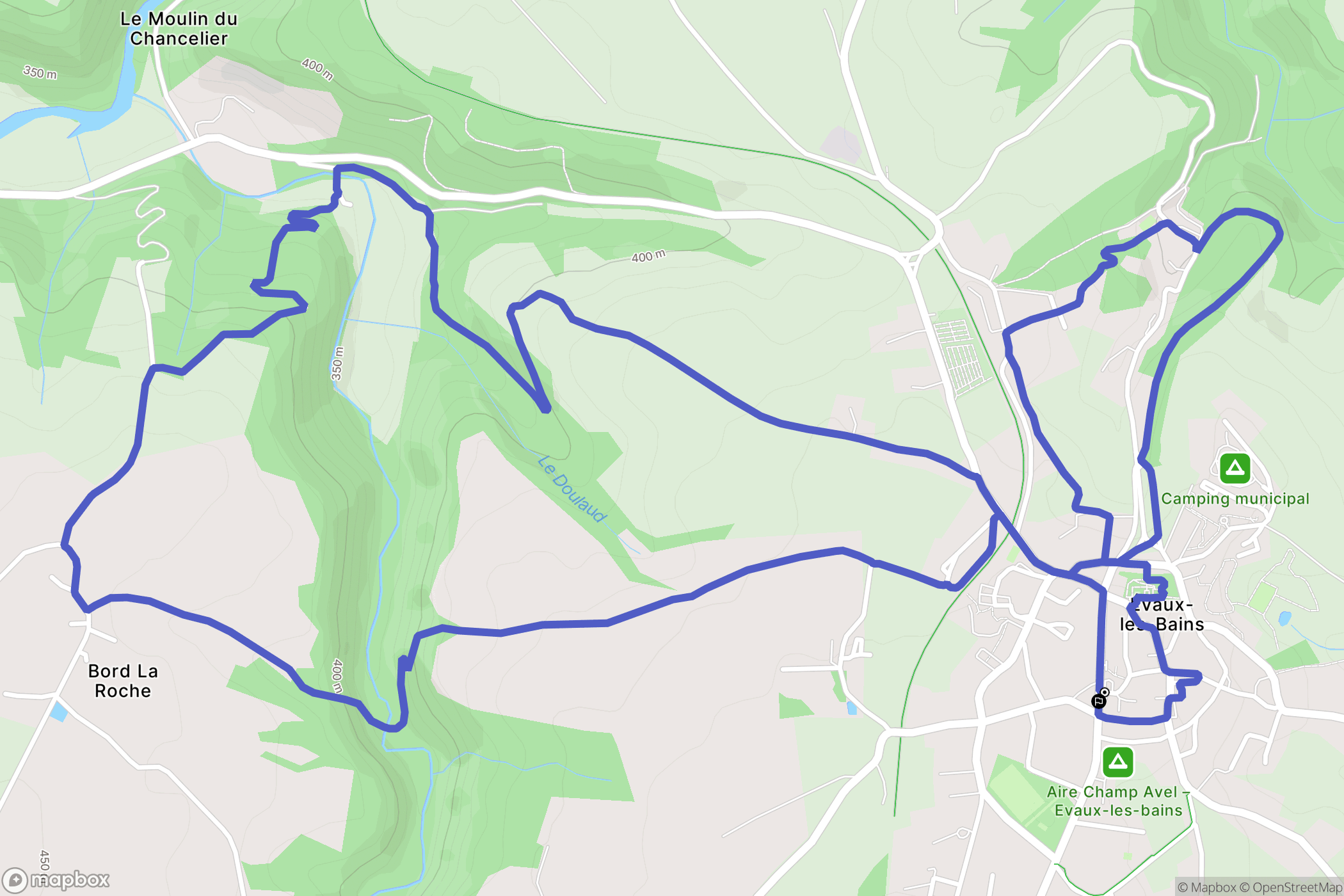 Évaux-les-Bains : carte du parcours de randonnée - France
