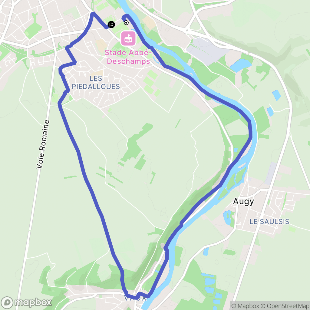 Auxerre : carte du parcours de randonnée - France