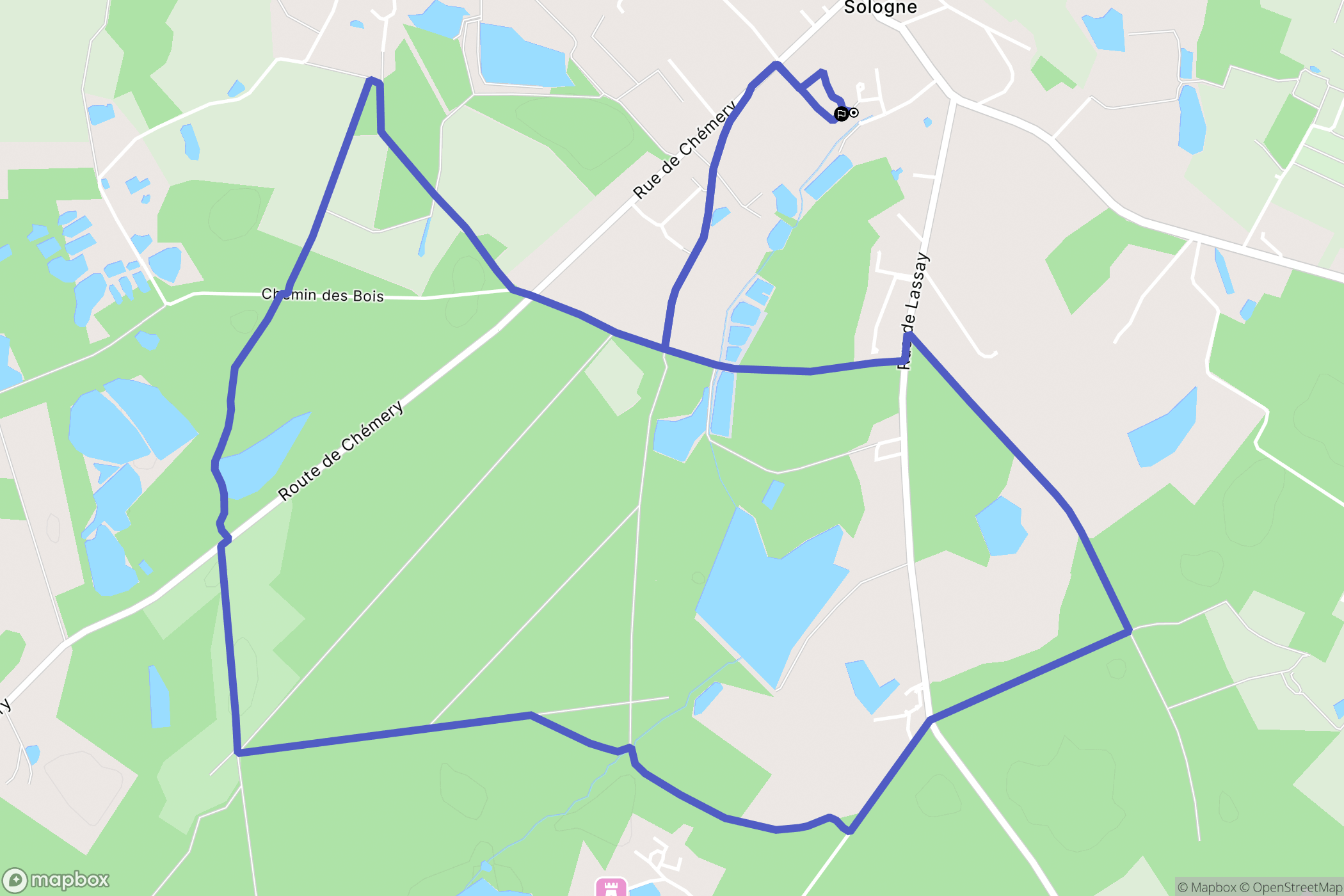 Mur-de-Sologne : carte du parcours de randonnée - France