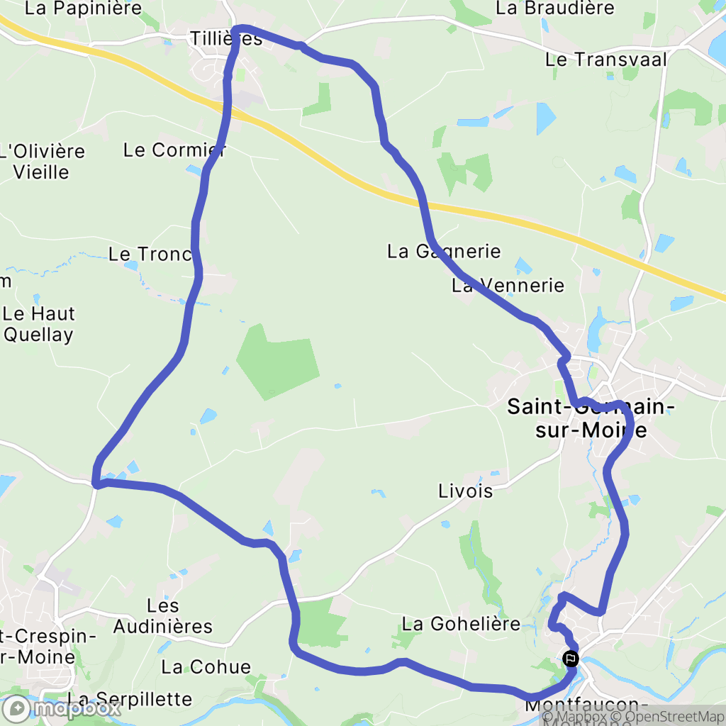 Sèvremoine : carte du parcours de randonnée - France