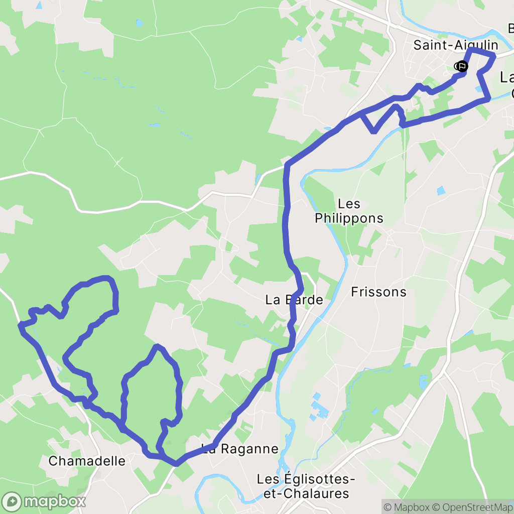Saint-Aigulin : carte du parcours de randonnée - France