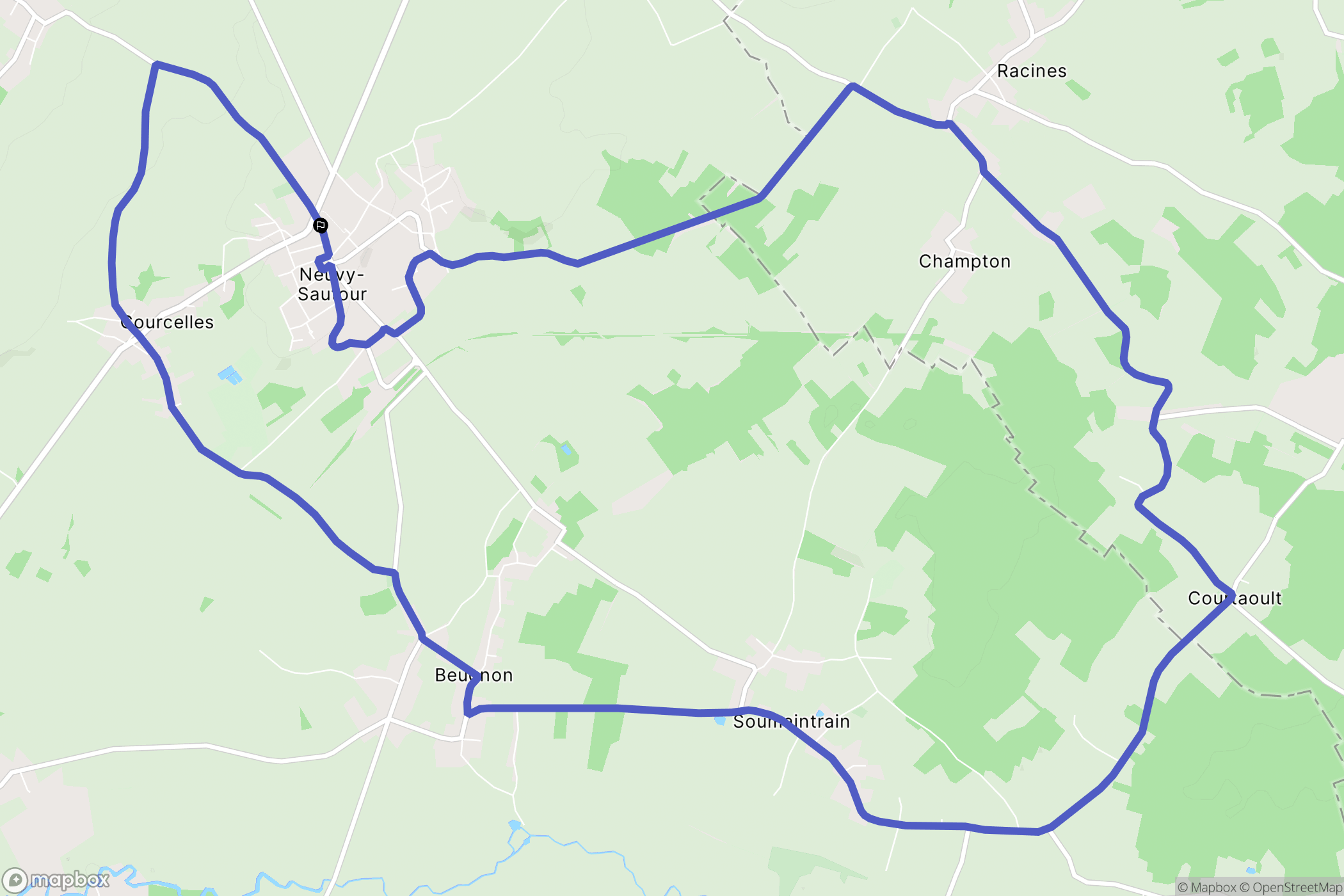 Neuvy-Sautour : carte du parcours de randonnée - France