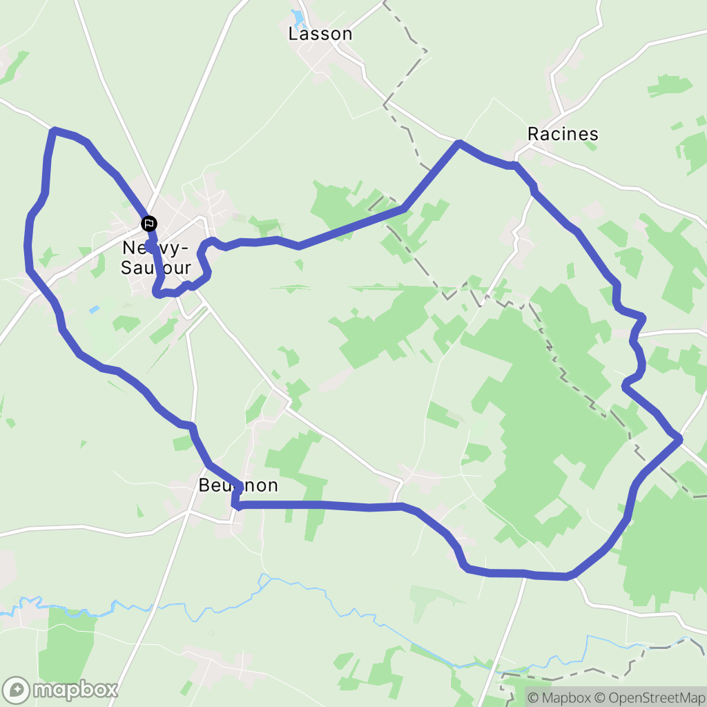 Neuvy-Sautour : carte du parcours de randonnée - France