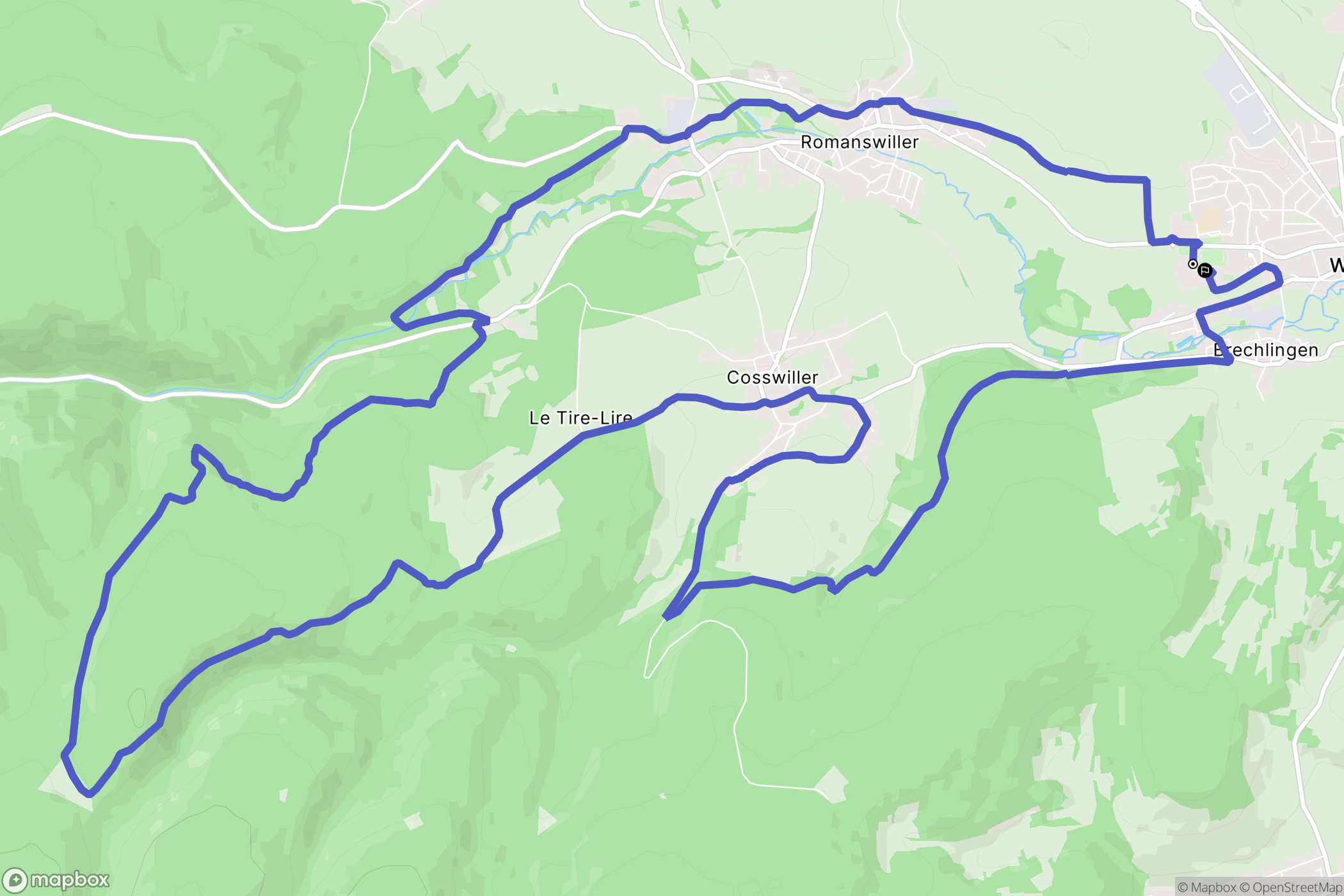Wasselonne : carte du parcours de randonnée - France
