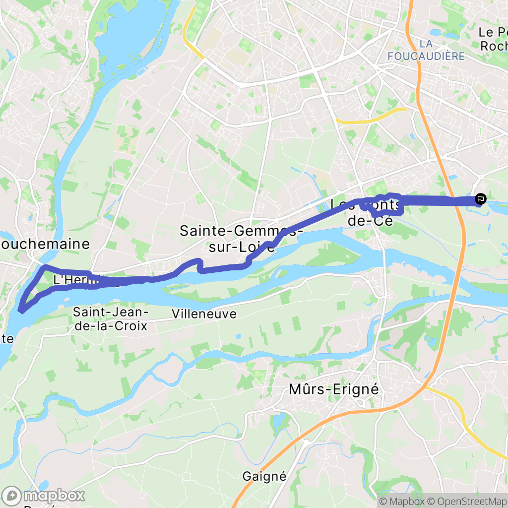 Les Ponts-de-Cé : carte du parcours de randonnée - France