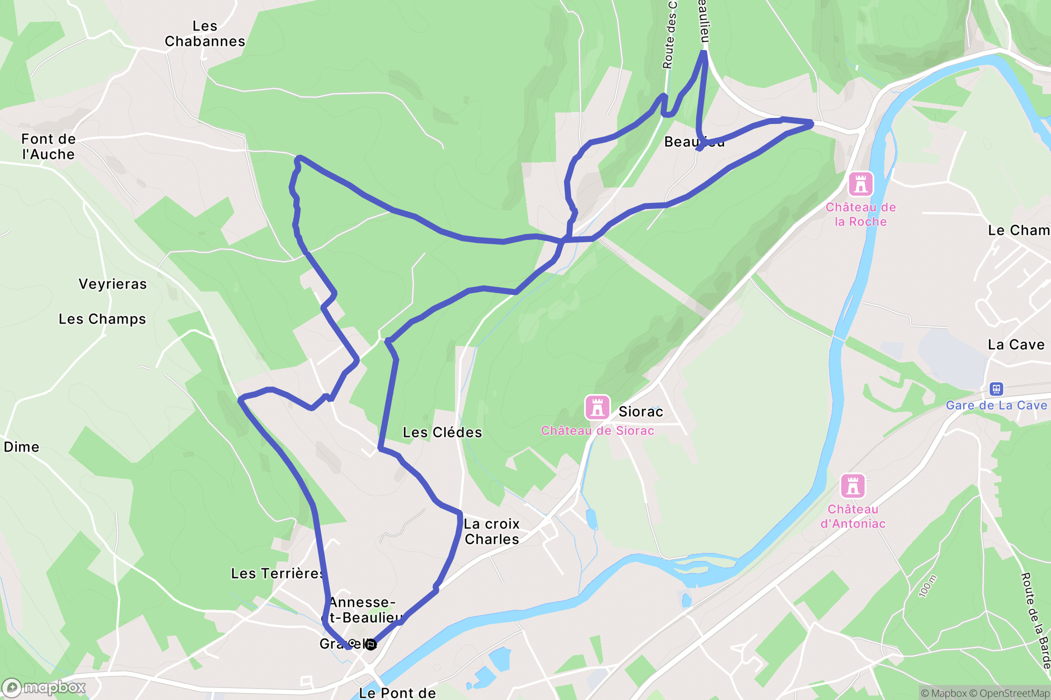 Annesse-et-Beaulieu : carte du parcours de randonnée - France