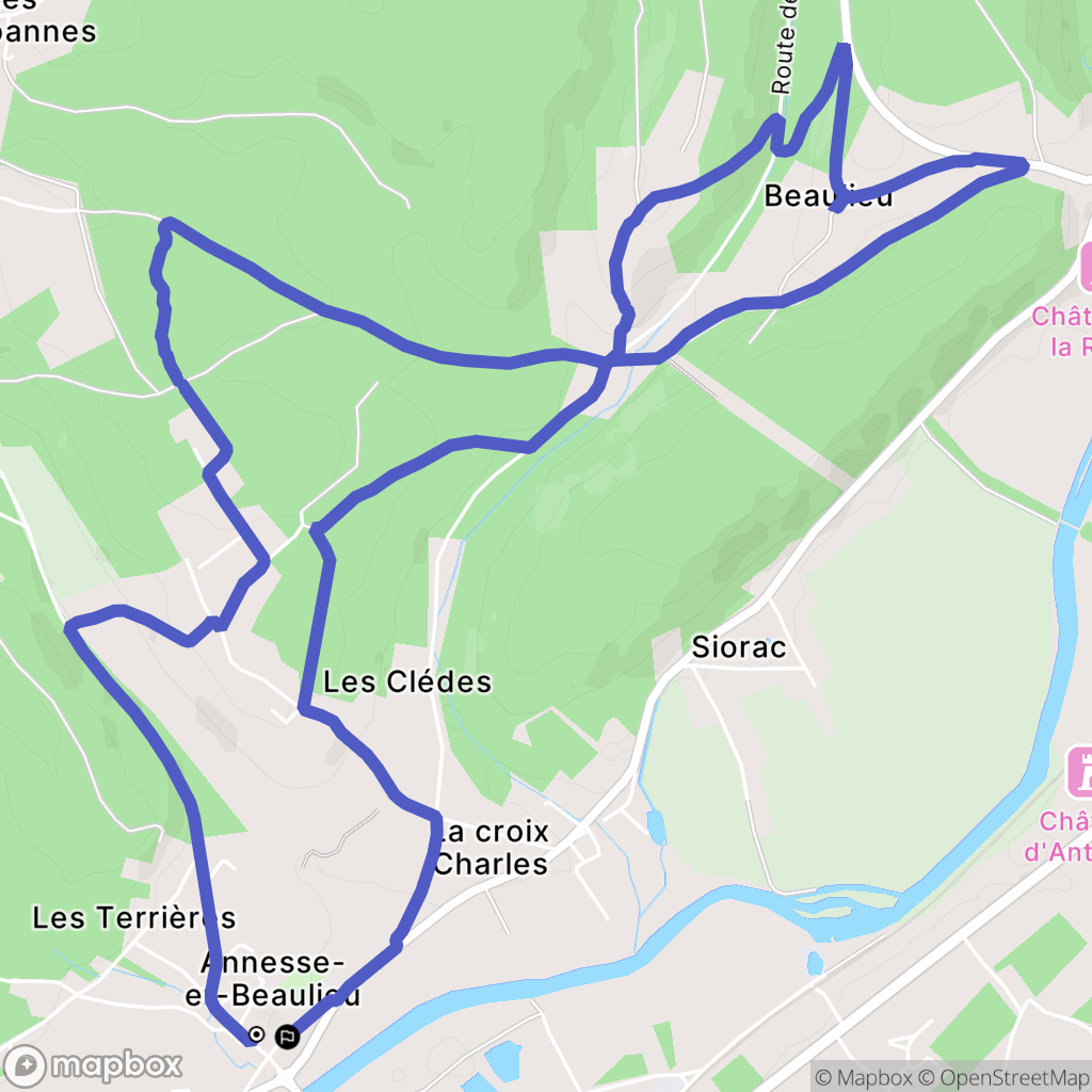 Annesse-et-Beaulieu : carte du parcours de randonnée - France