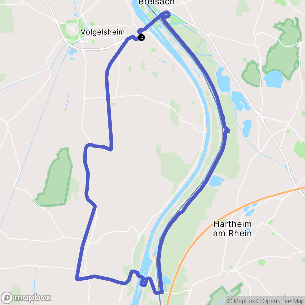 Vogelgrun : carte du parcours de randonnée - France
