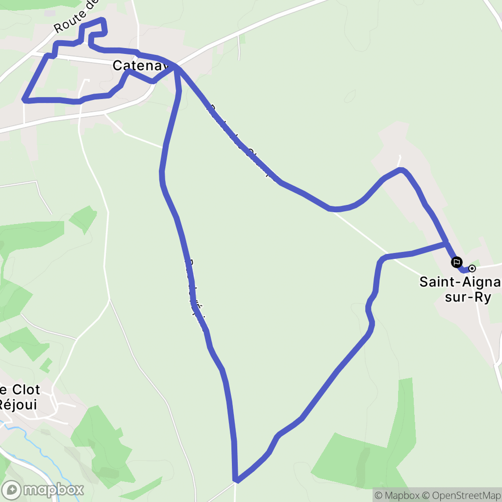 Saint-Aignan-sur-Ry : carte du parcours de randonnée - France