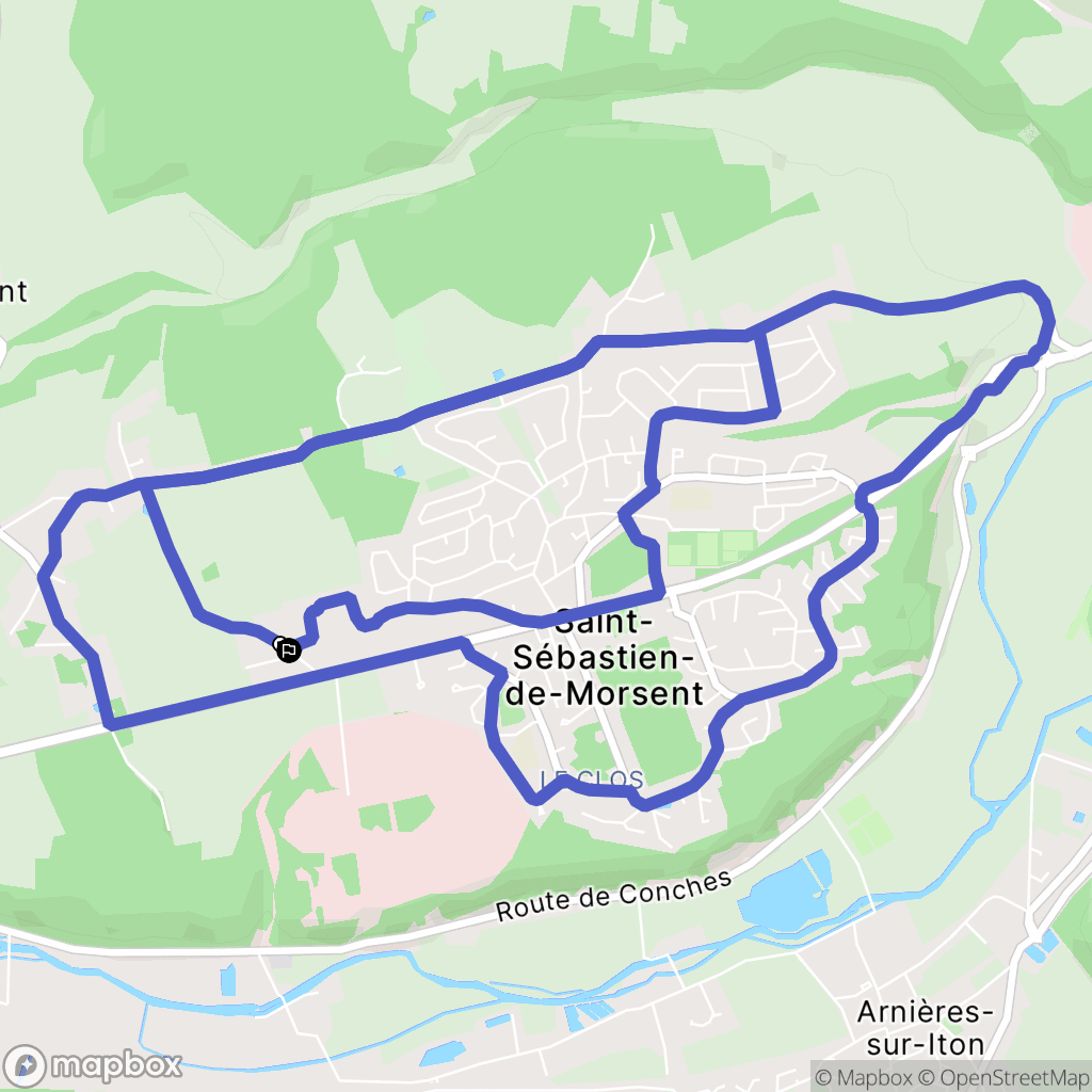 Saint-Sébastien-de-Morsent : carte du parcours de randonnée - France