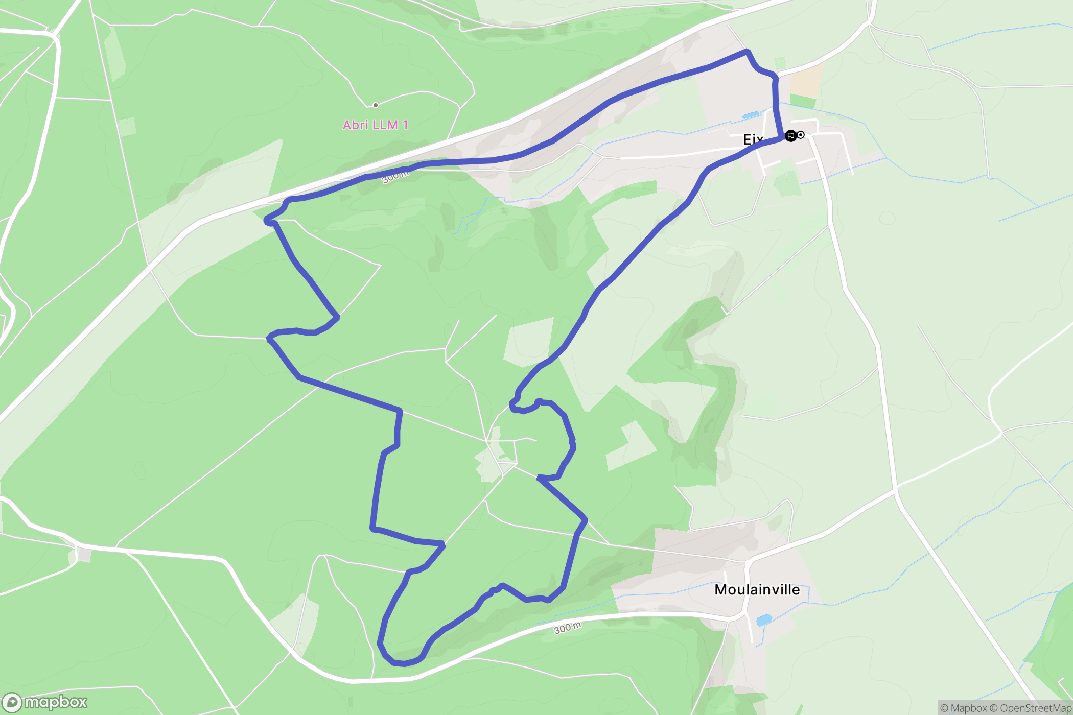 Eix : carte du parcours de randonnée - France