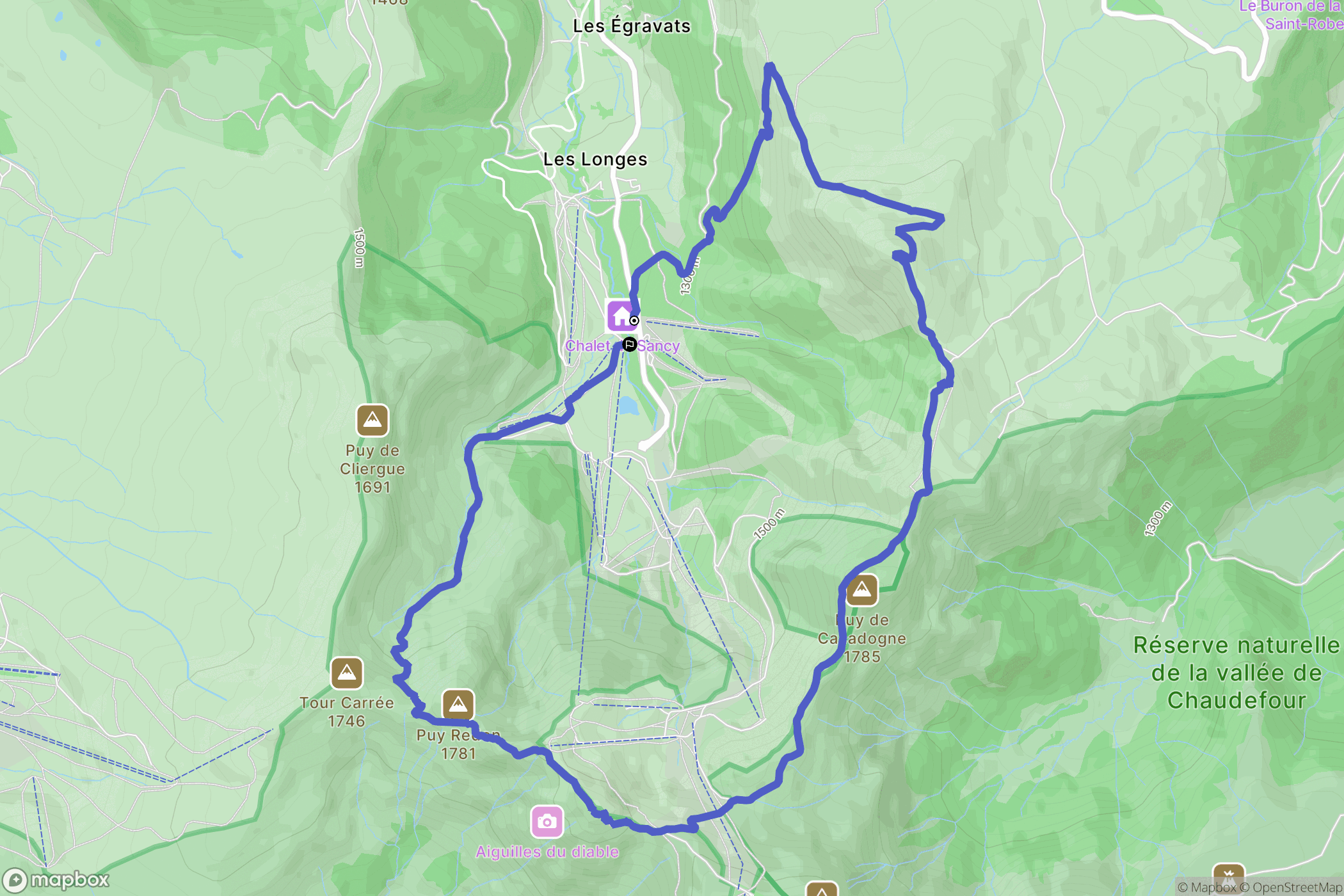 Mont-Dore : carte du parcours de randonnée - France