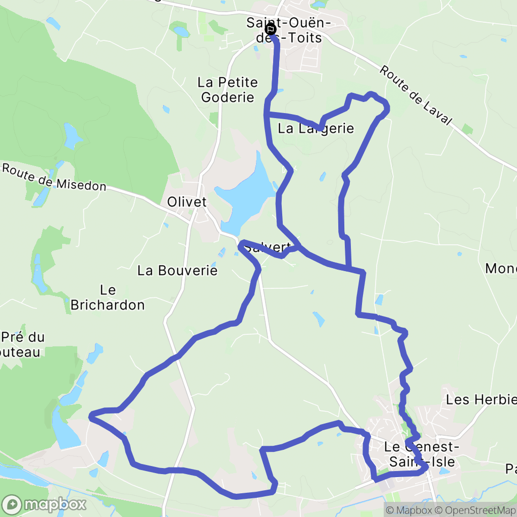 Saint-Ouën-des-Toits : carte du parcours de randonnée - France