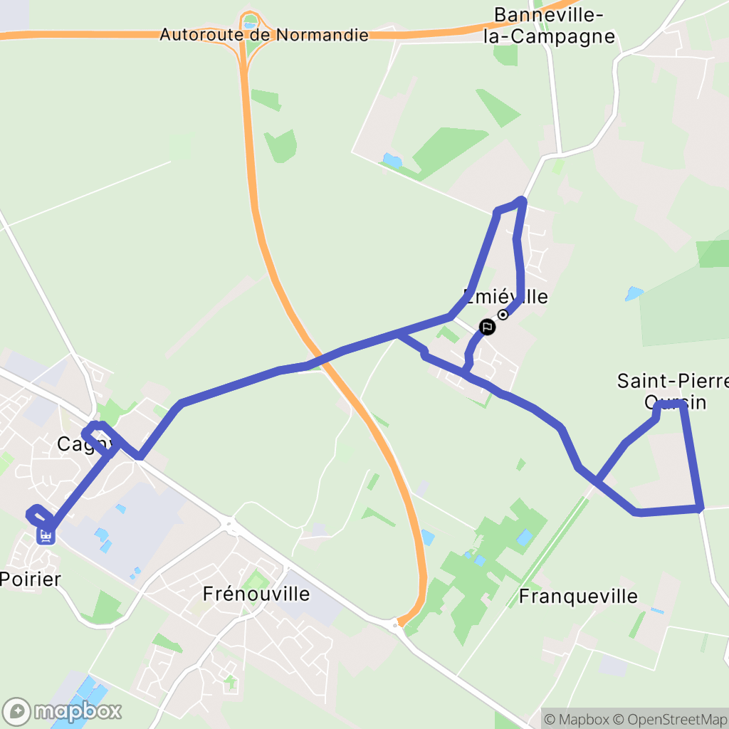 Émiéville : carte du parcours de randonnée - France