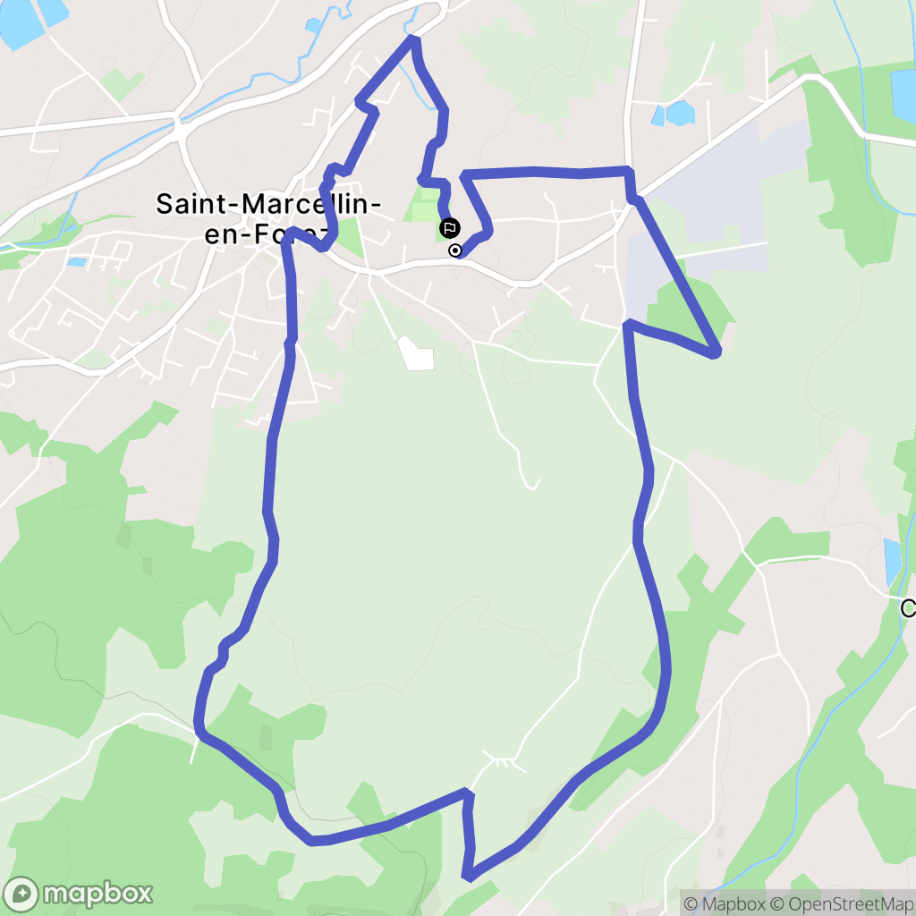 Saint-Marcellin-en-Forez : carte du parcours de randonnée - France