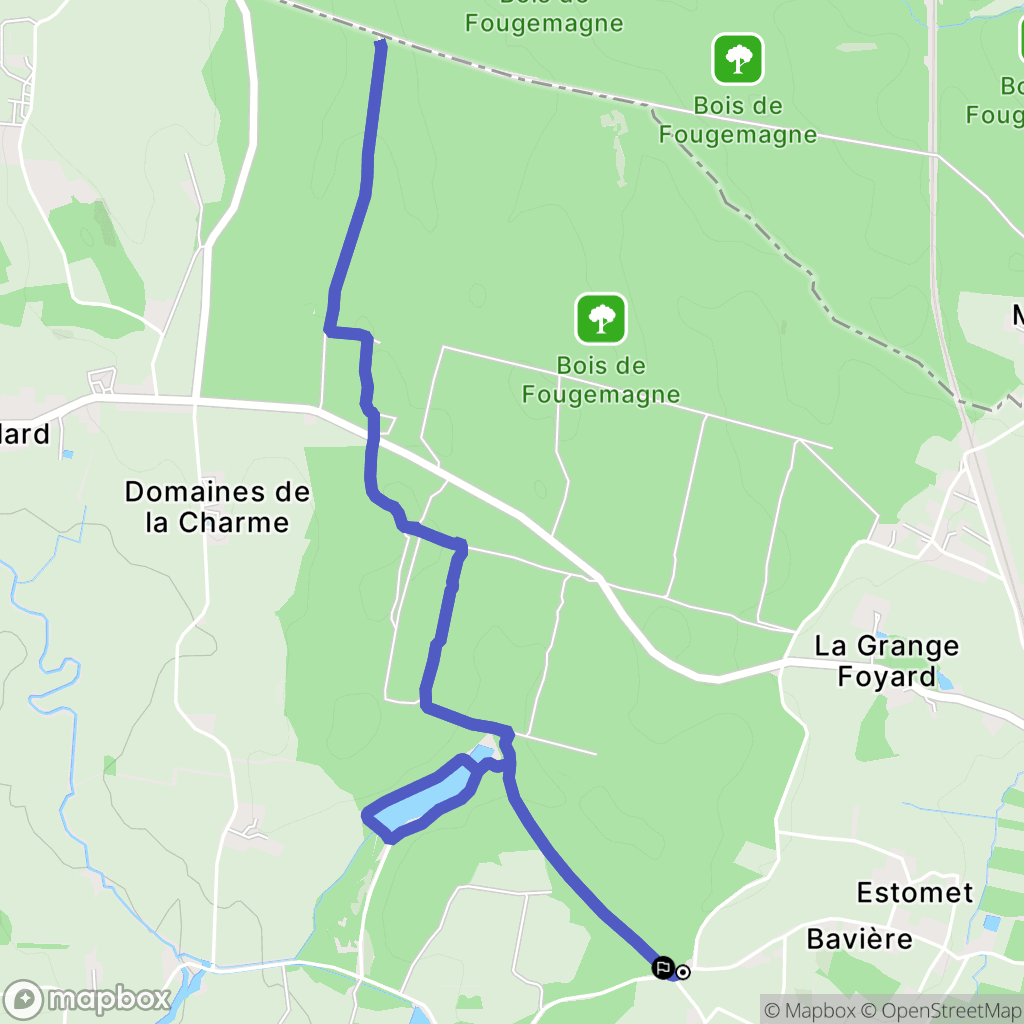 Coligny : carte du parcours de randonnée - France