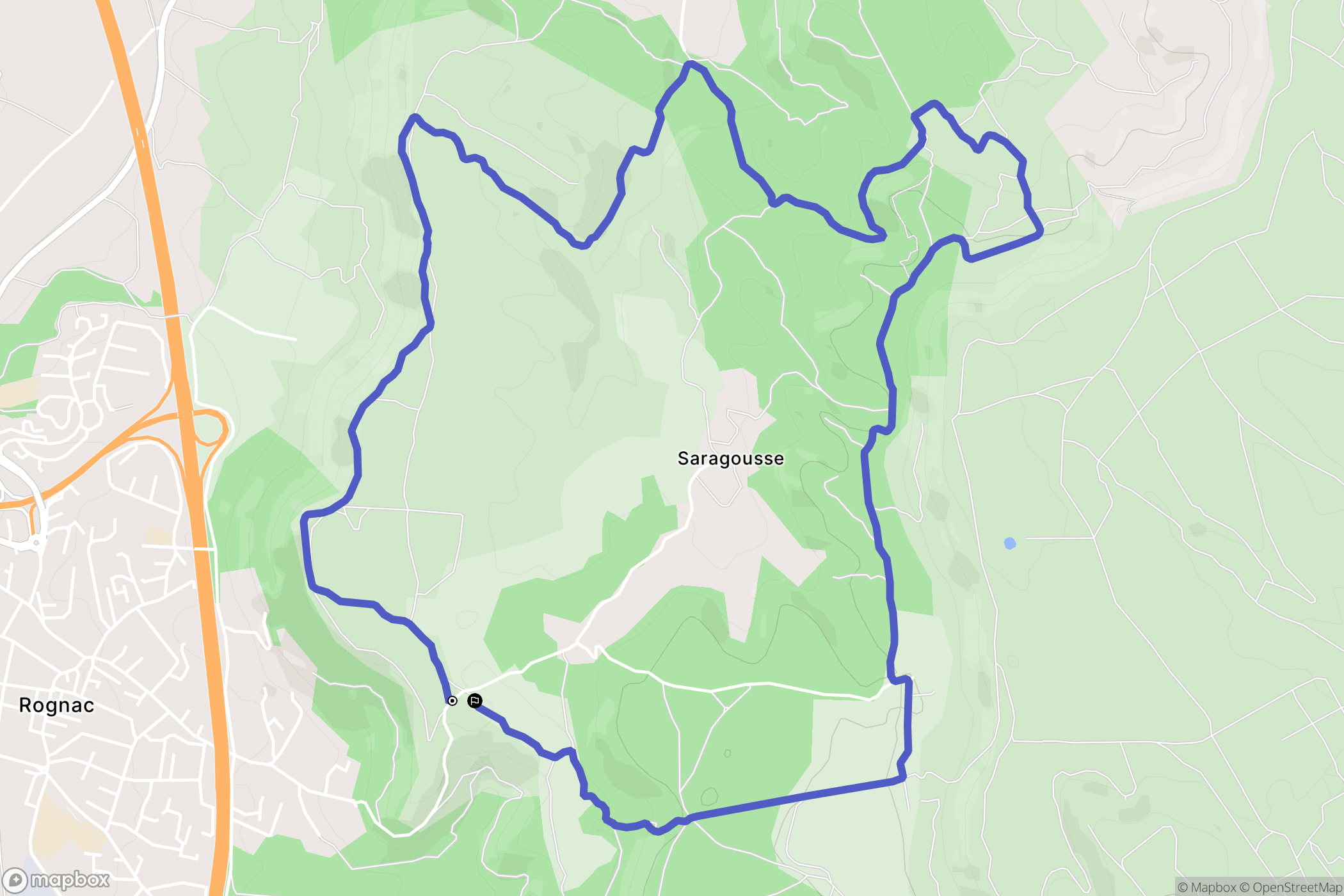 Rognac : carte du parcours de randonnée - France
