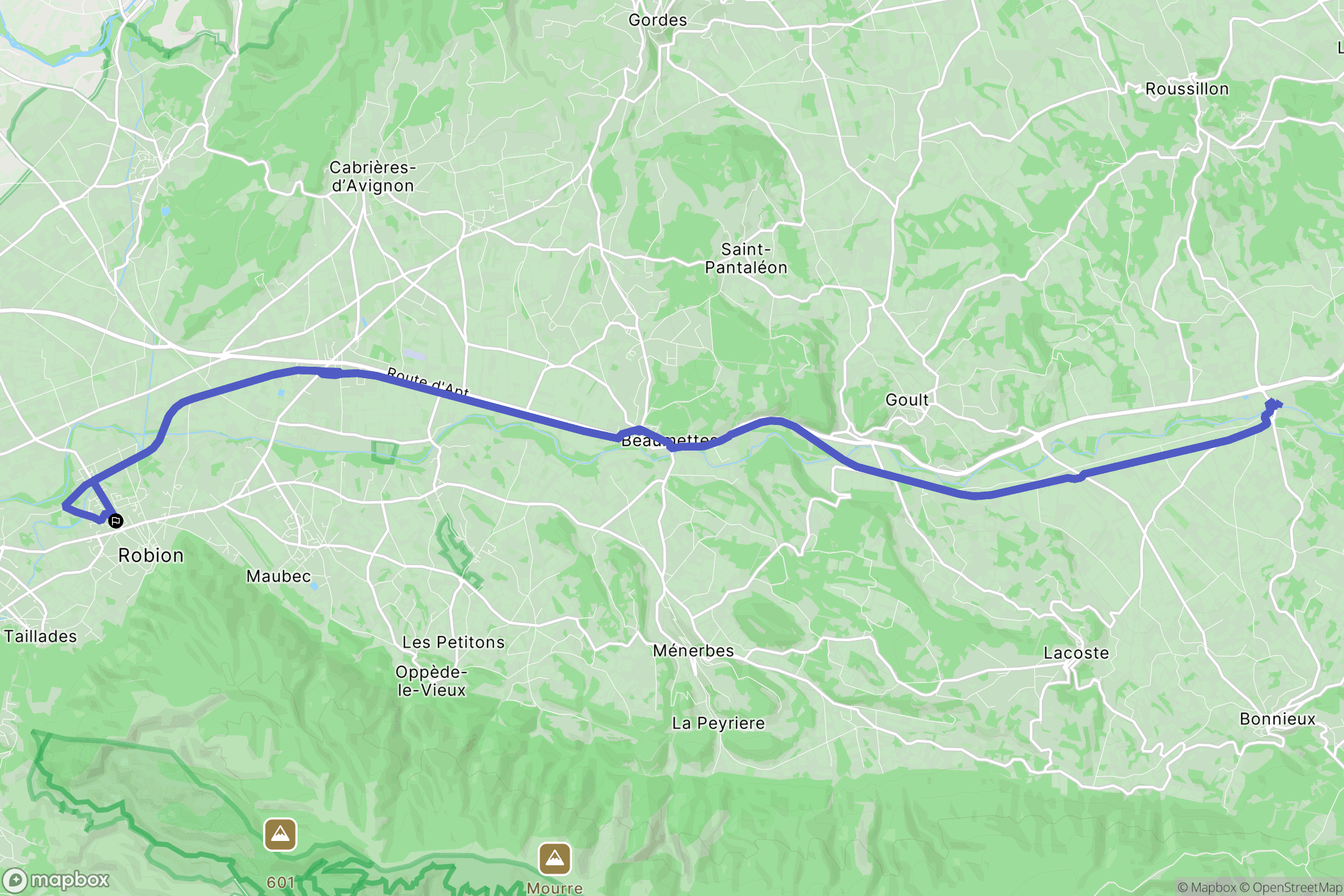 Robion : carte du parcours de randonnée - France