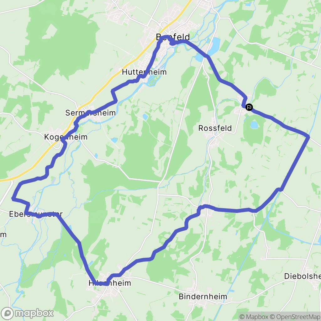 Herbsheim : carte du parcours de randonnée - France