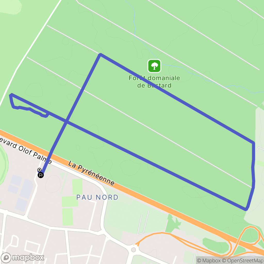 Pau : carte du parcours de randonnée - France