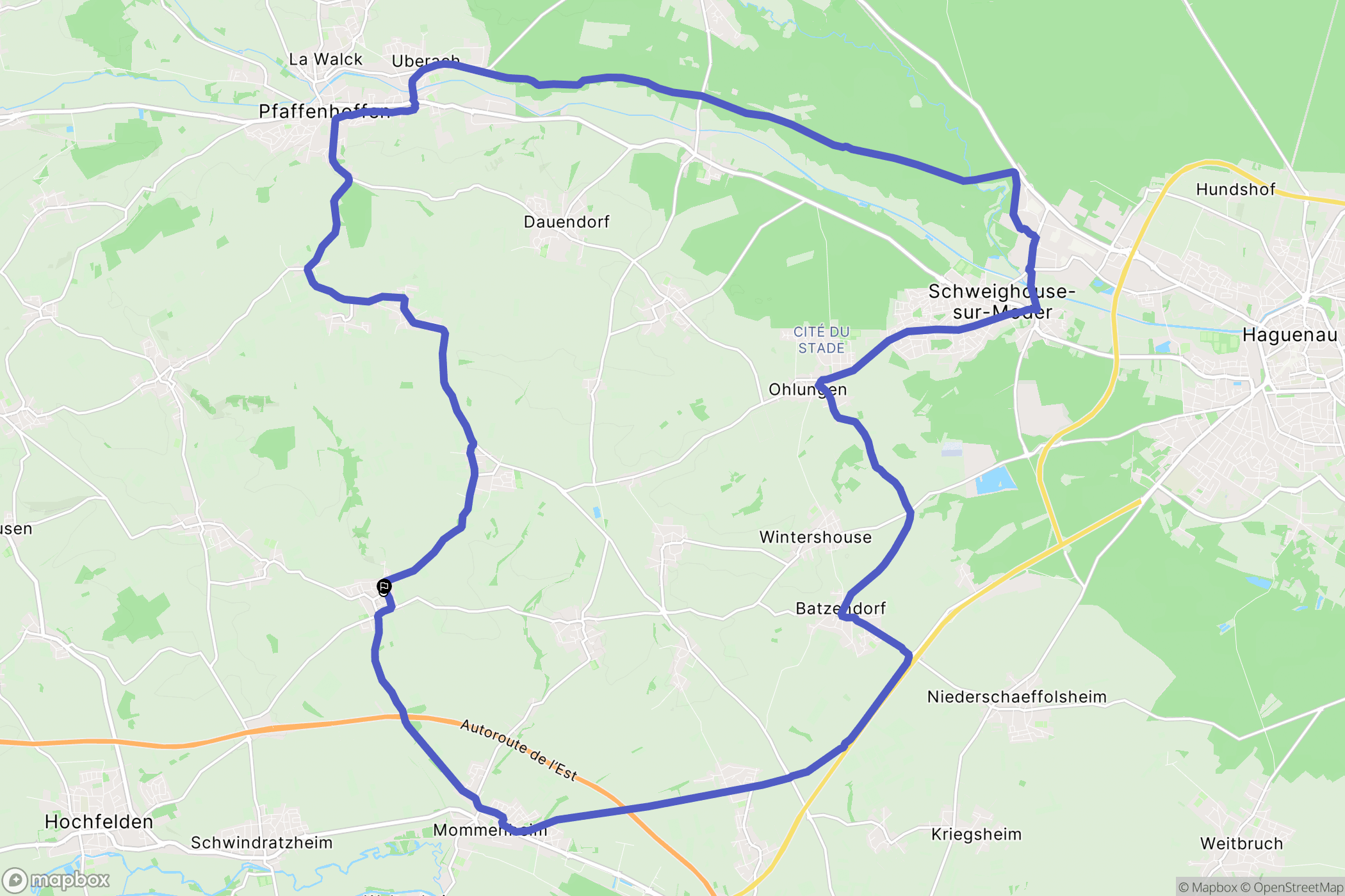 Minversheim : carte du parcours de randonnée - France