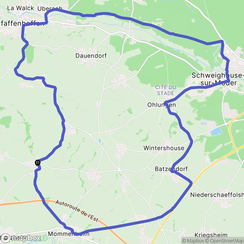 Minversheim : carte du parcours de randonnée - France