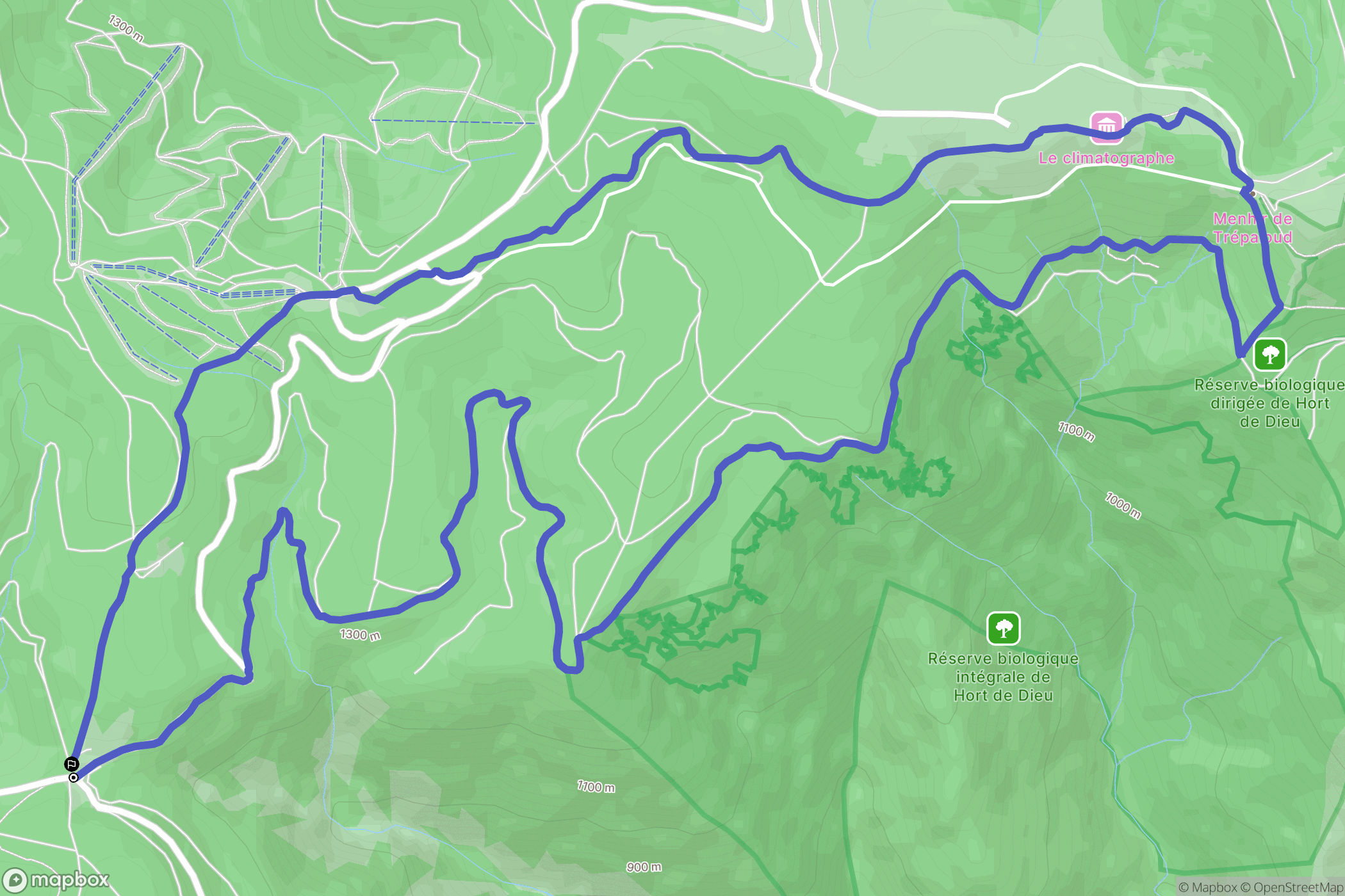 Val-d'Aigoual : carte du parcours de randonnée - France