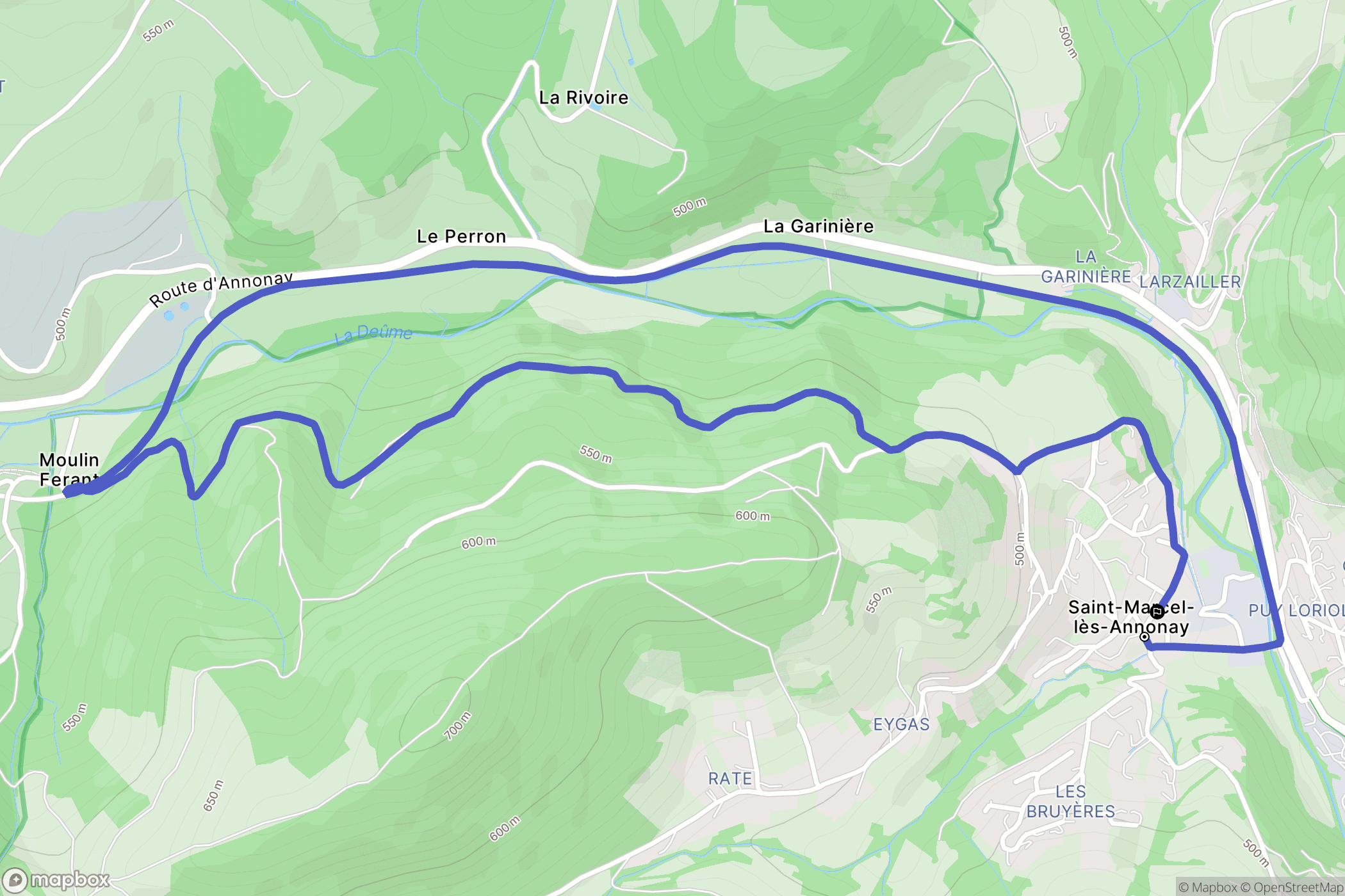 Saint-Marcel-lès-Annonay : carte du parcours de randonnée - France