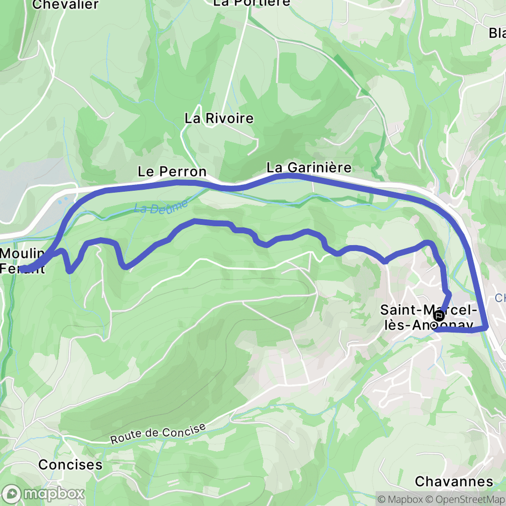 Saint-Marcel-lès-Annonay : carte du parcours de randonnée - France