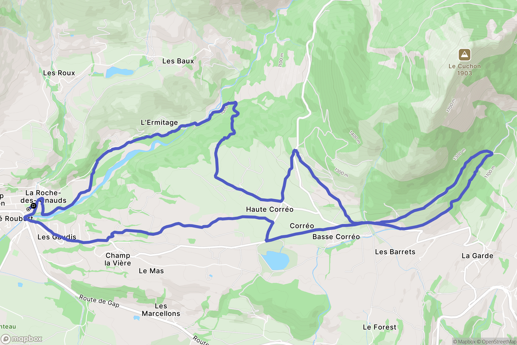 La Roche-des-Arnauds : carte du parcours de randonnée - France