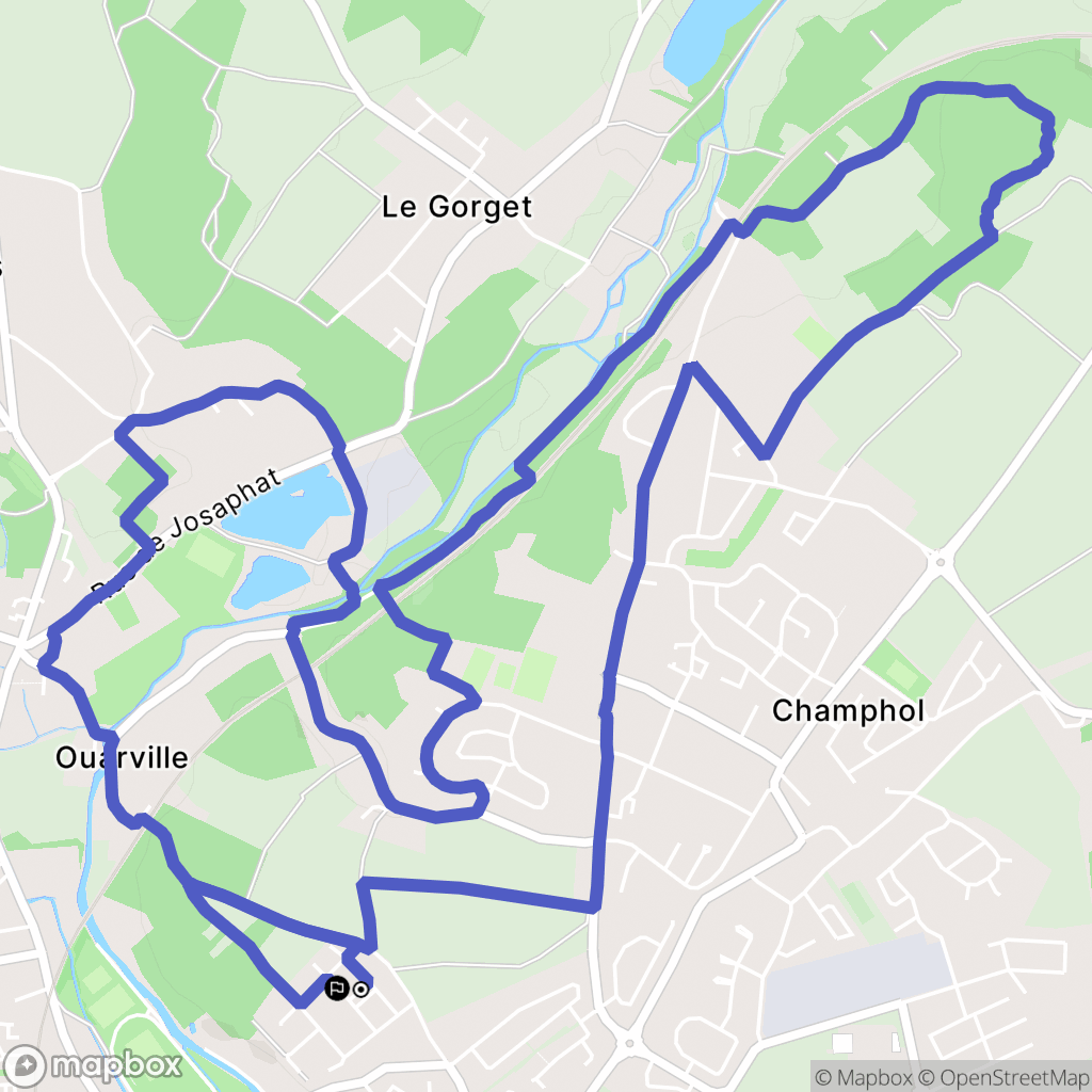 Chartres : carte du parcours de randonnée - France
