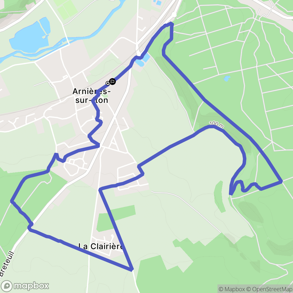 Arnières-sur-Iton : carte du parcours de randonnée - France