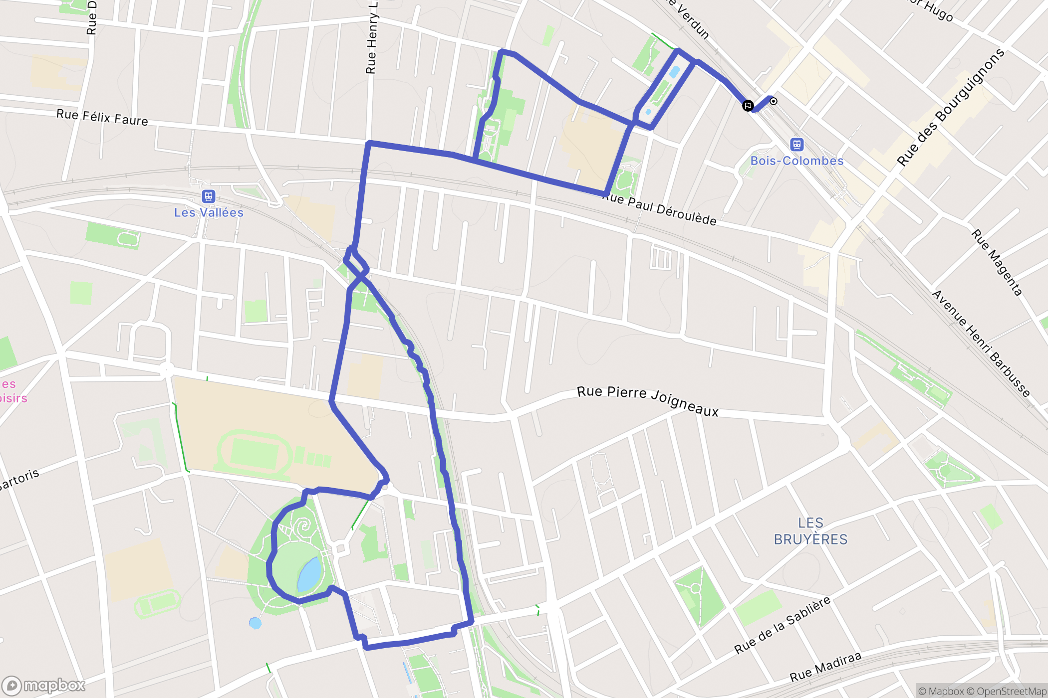 Bois-Colombes : carte du parcours de randonnée - France