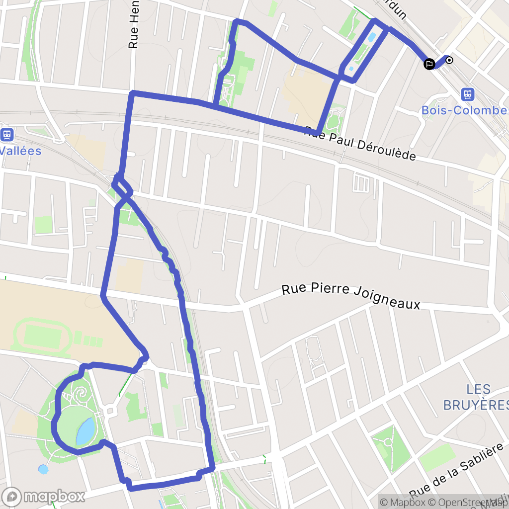 Bois-Colombes : carte du parcours de randonnée - France