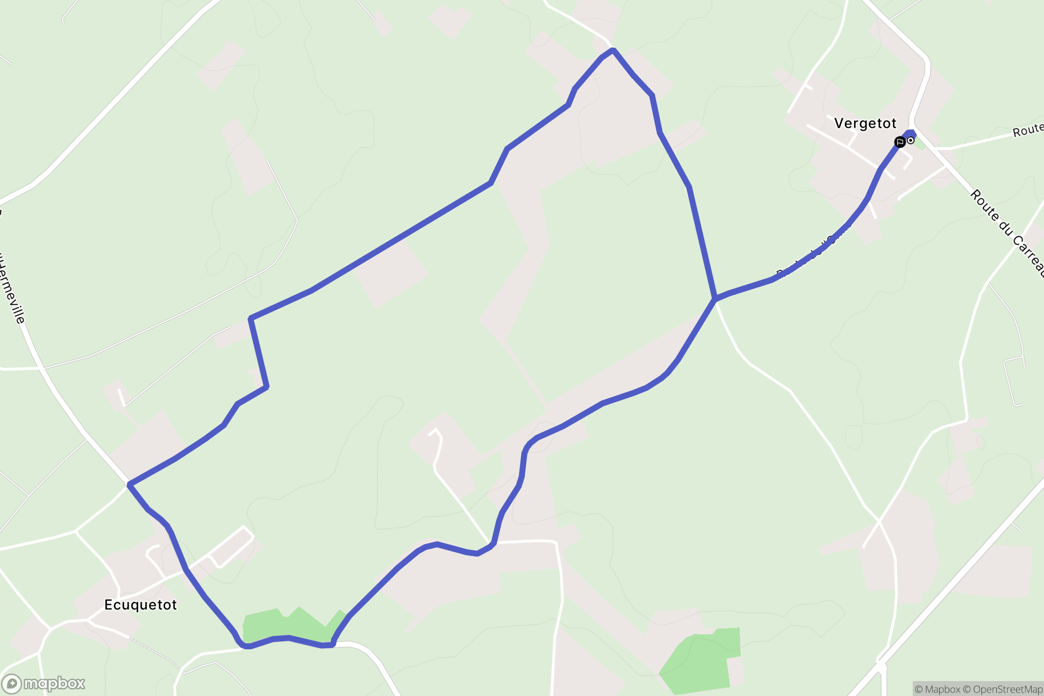 Vergetot : carte du parcours de randonnée - France