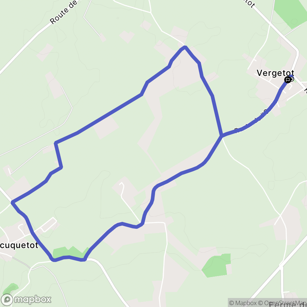 Vergetot : carte du parcours de randonnée - France