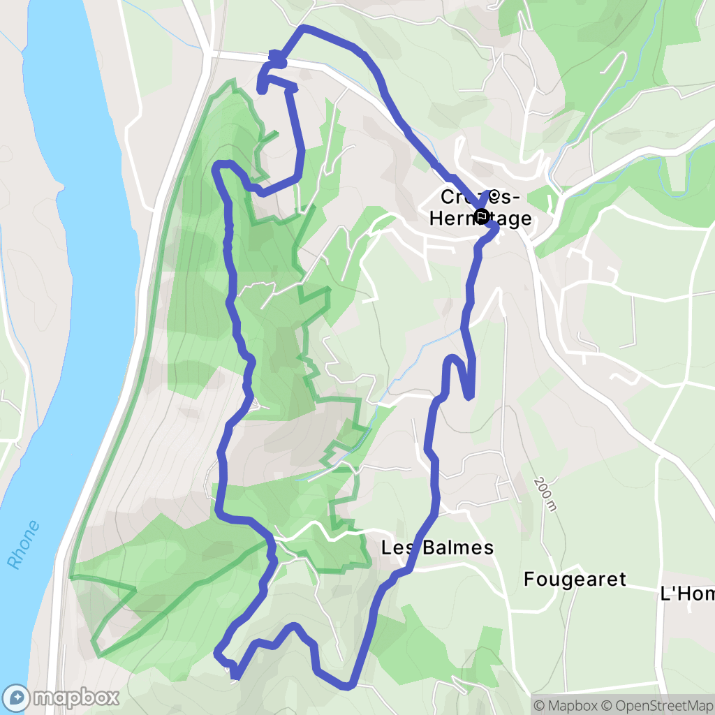 Crozes-Hermitage : carte du parcours de randonnée - France
