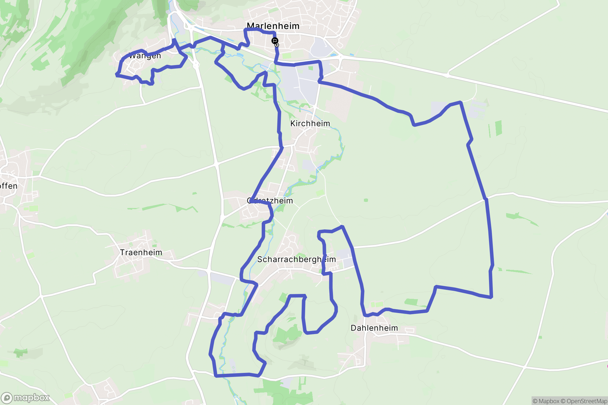 Marlenheim : carte du parcours de randonnée - France