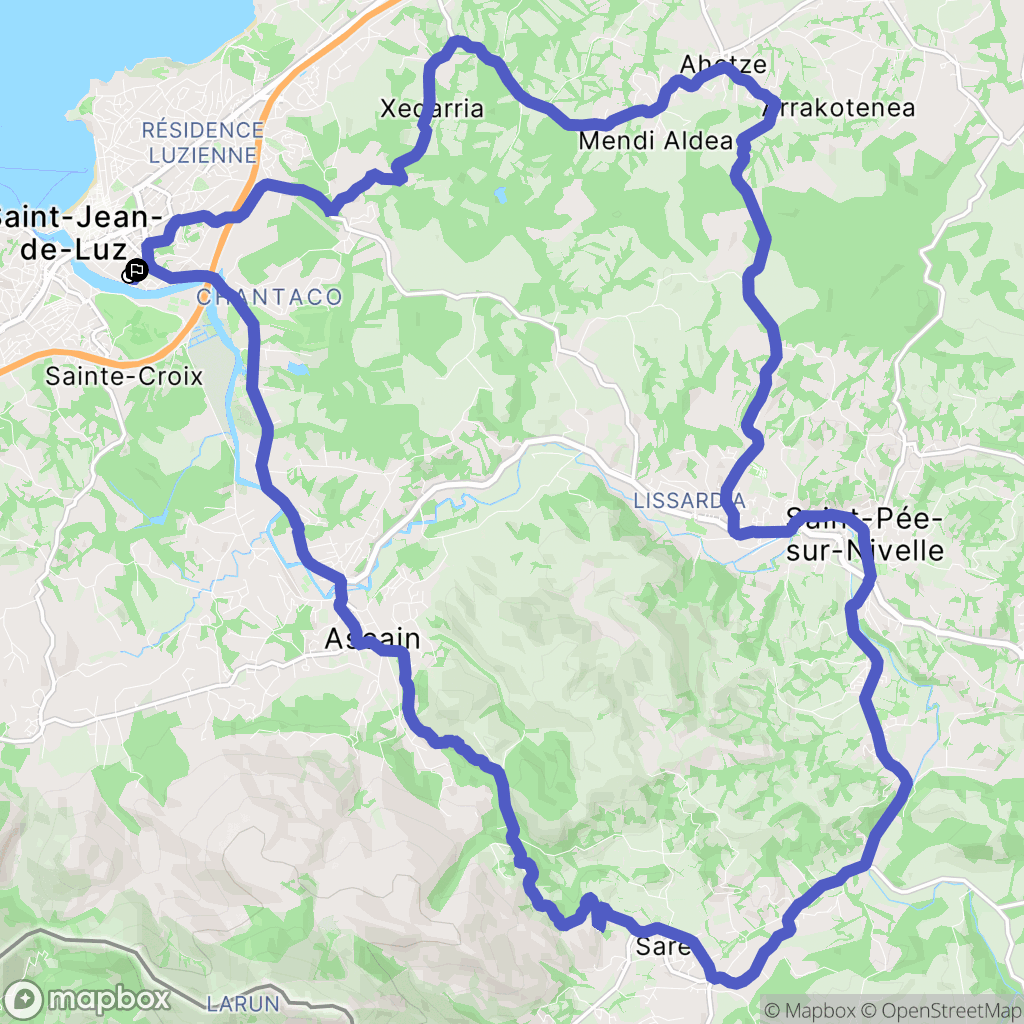 Saint-Jean-de-Luz : carte du parcours de randonnée - France