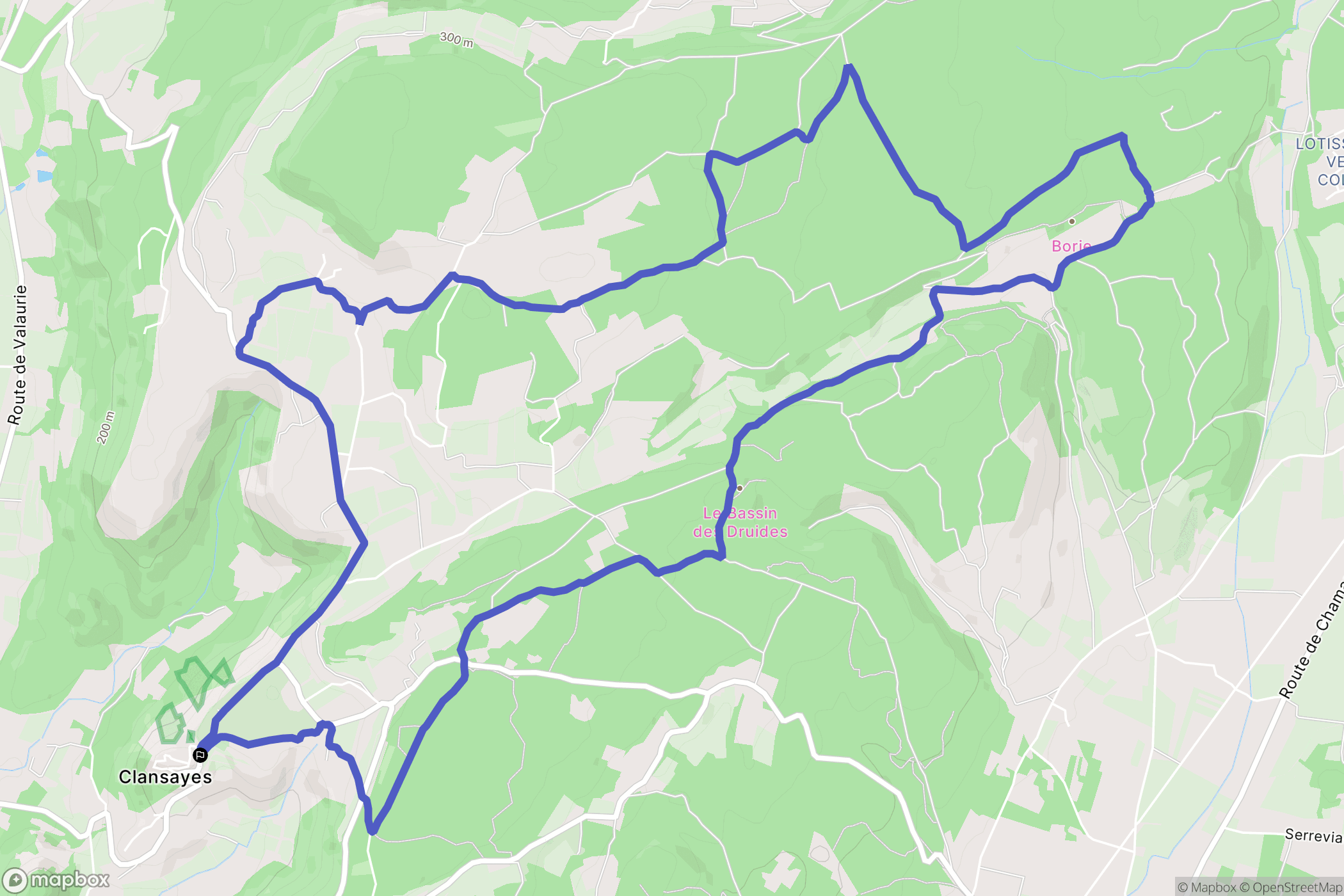 Clansayes : carte du parcours de randonnée - France