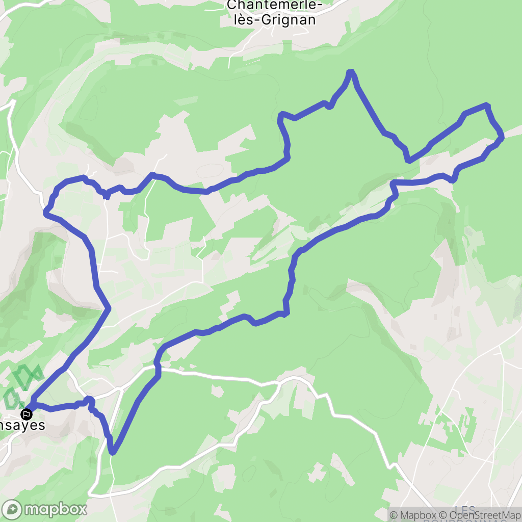 Clansayes : carte du parcours de randonnée - France