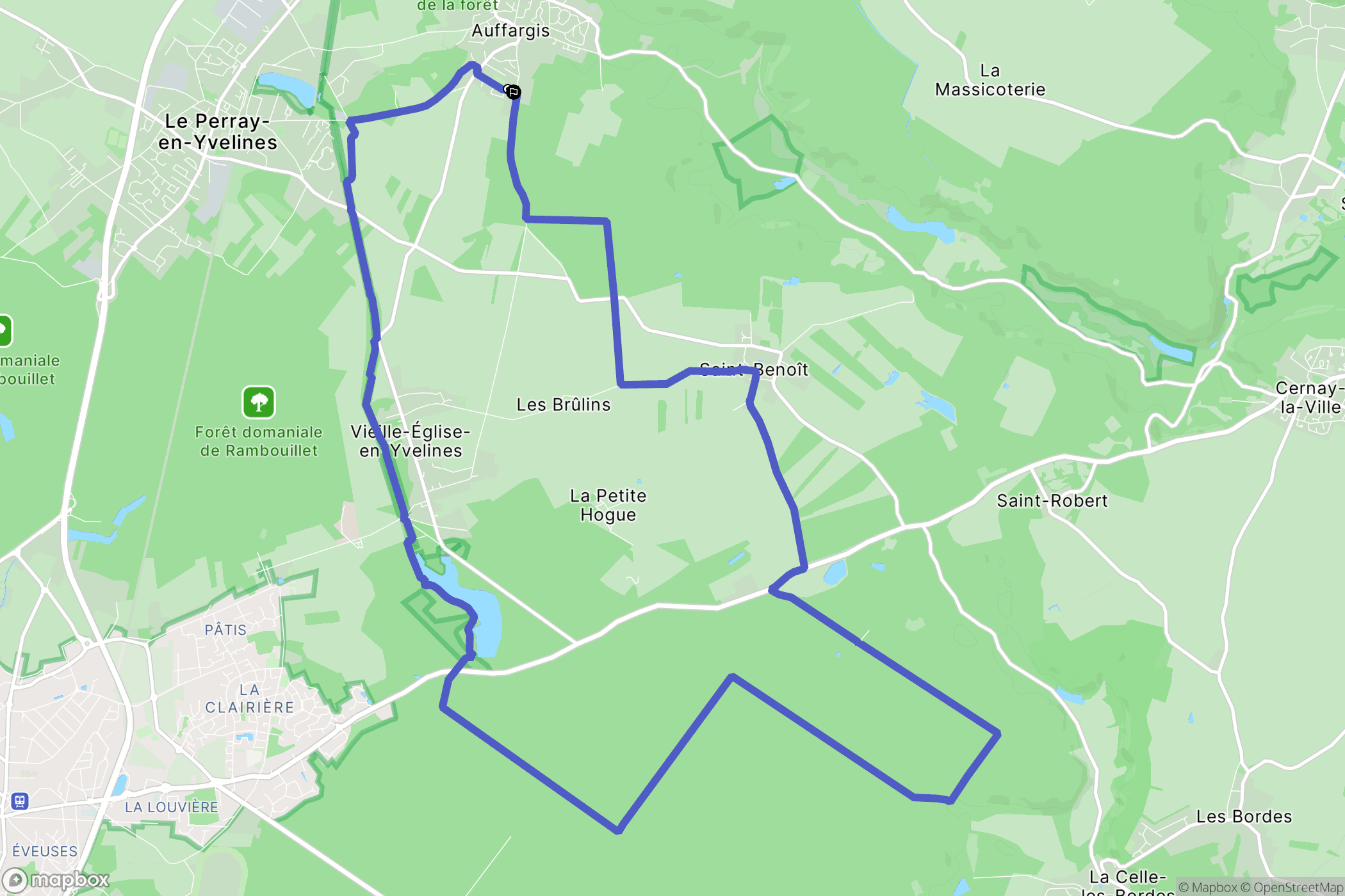 Auffargis : carte du parcours de randonnée - France
