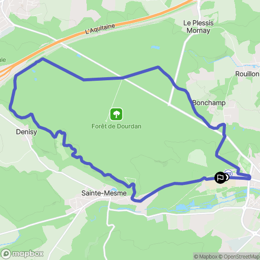 Dourdan : carte du parcours de randonnée - France