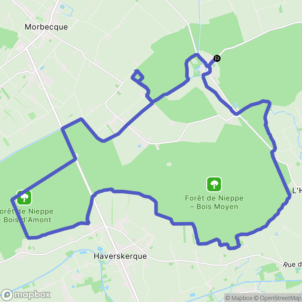 Morbecque : carte du parcours de randonnée - France