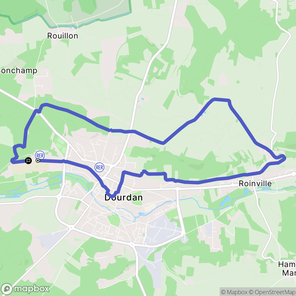 Dourdan : carte du parcours de randonnée - France