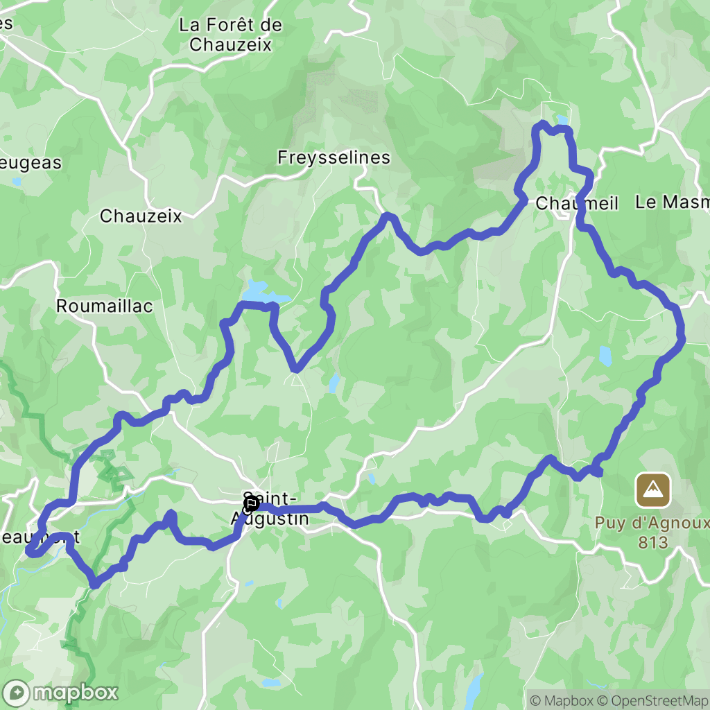Orliac-de-Bar : carte du parcours de randonnée - France