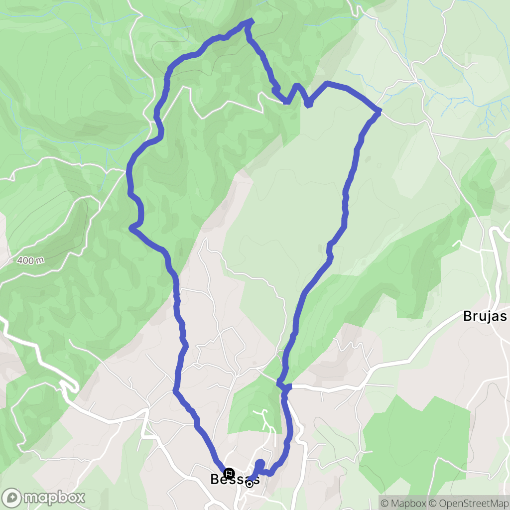 Bessas : carte du parcours de randonnée - France