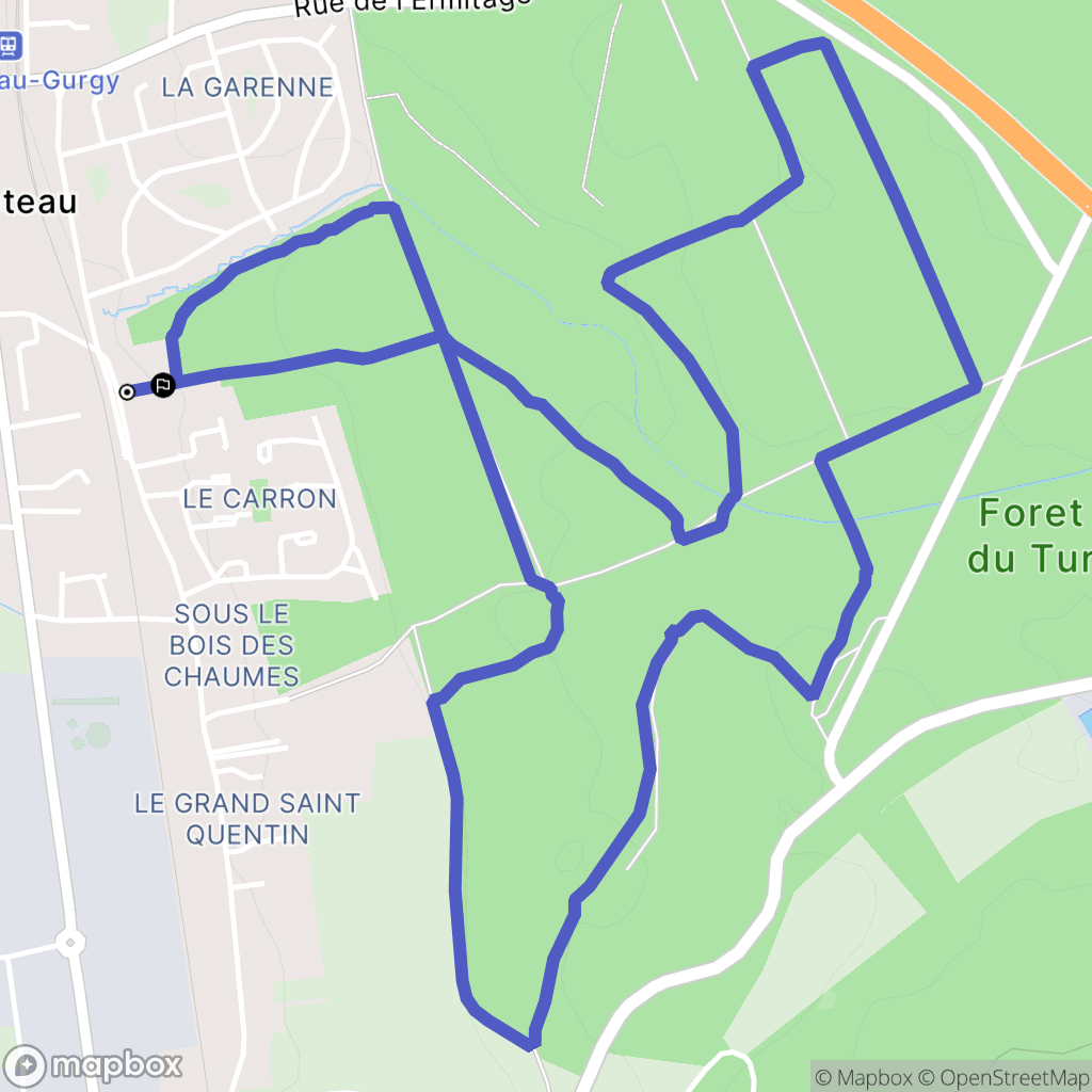 Monéteau : carte du parcours de randonnée - France
