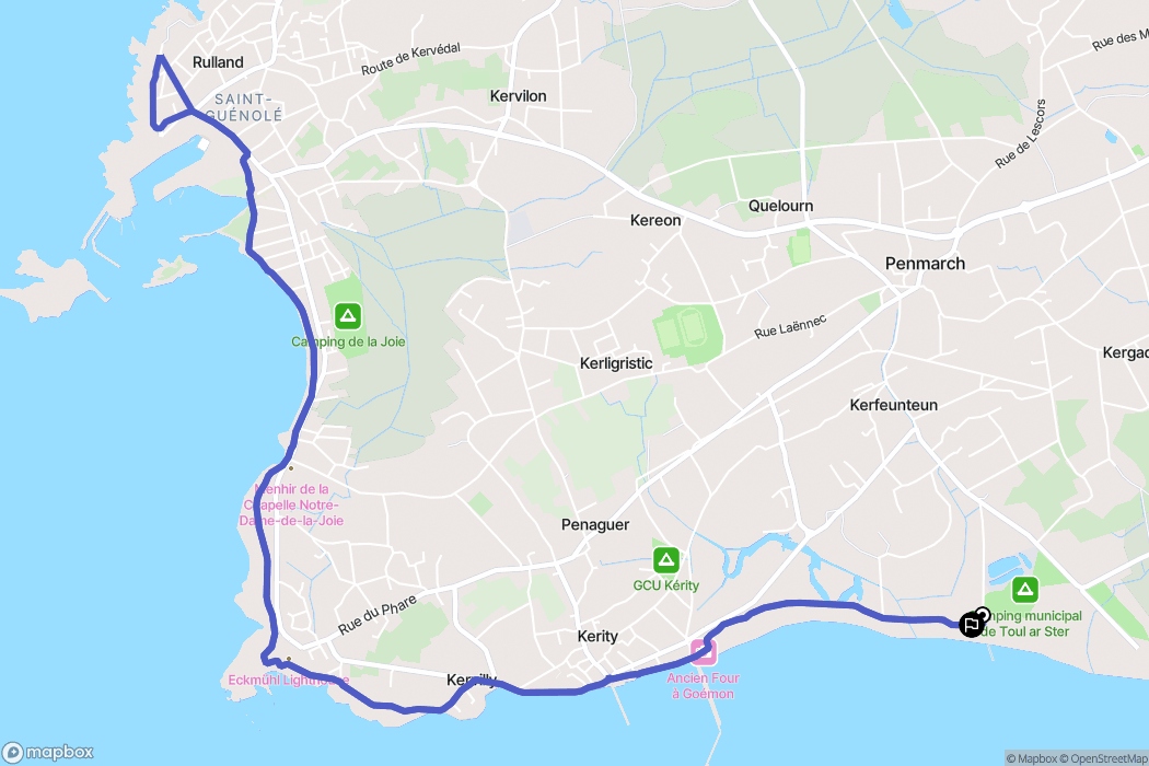 Penmarc'h : carte du parcours de randonnée - France